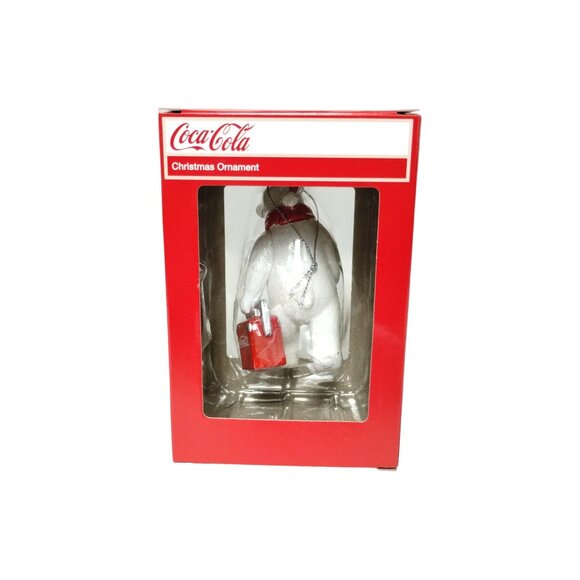 Coca Cola Polar Bear Mascot Coke 3 in Christmas Tree Ornament Holiday Kurt Adler - Picture 5 of 8